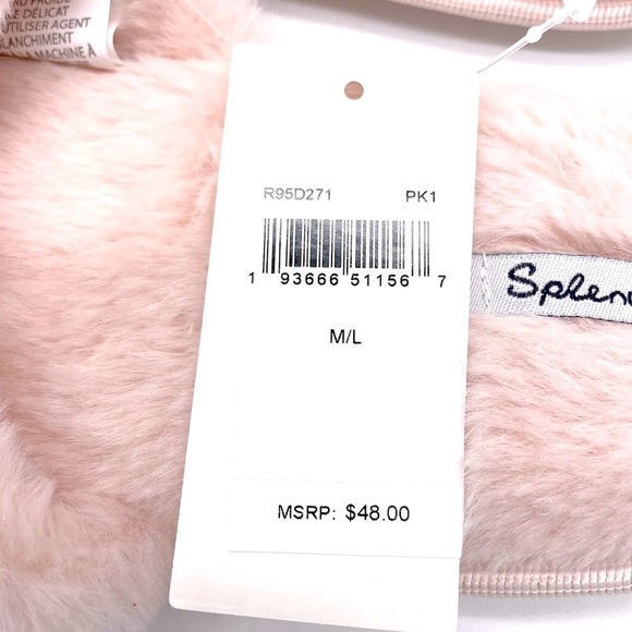 NWT Splendid Plush Criss-Cross Slippers Light Pink Size Medium/Large - Picture 10 of 14